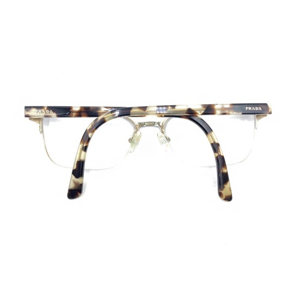 Prada VPR 61X 552-1O1 Brown Half Rim Eyeglasses Frames 54-17 145 Italy Designer - Picture 11 of 12